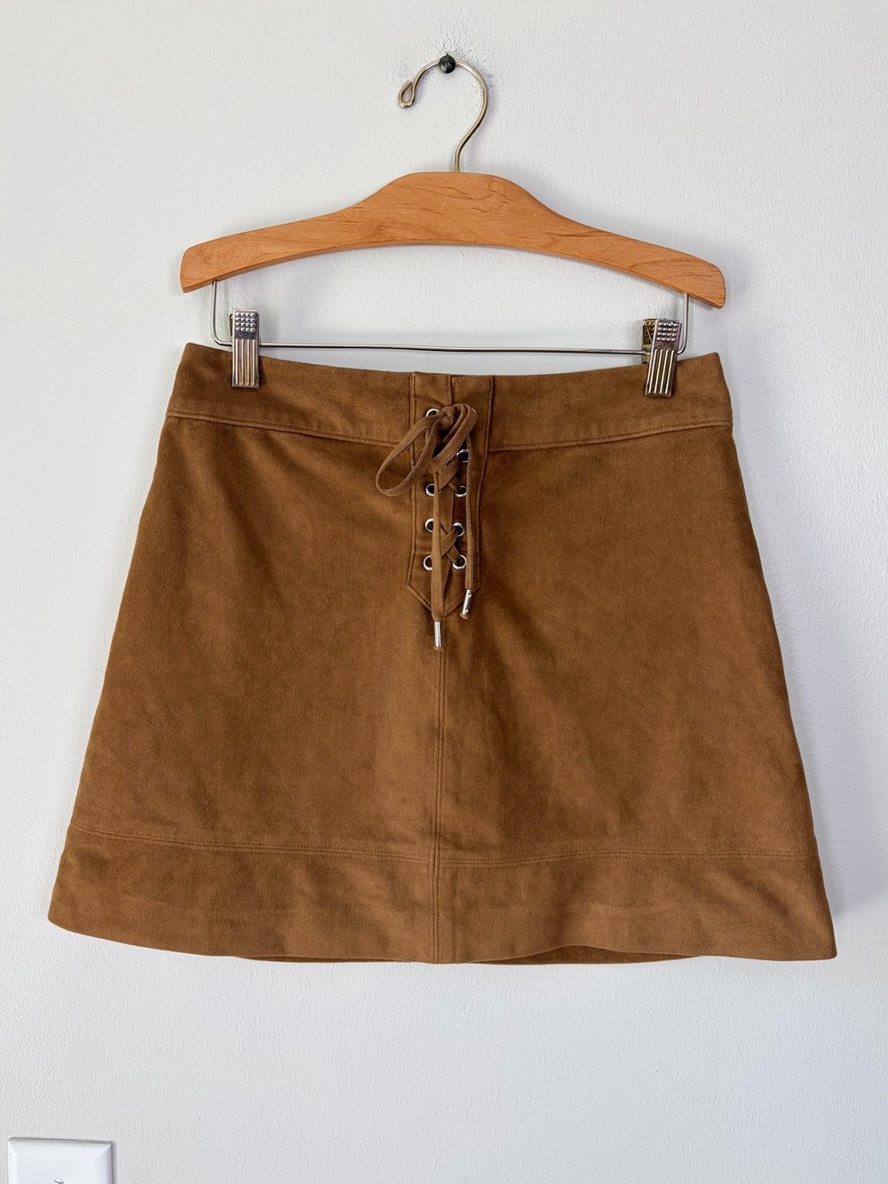 Abercrombie & Fitch Faux Suede Lace Up Skirt